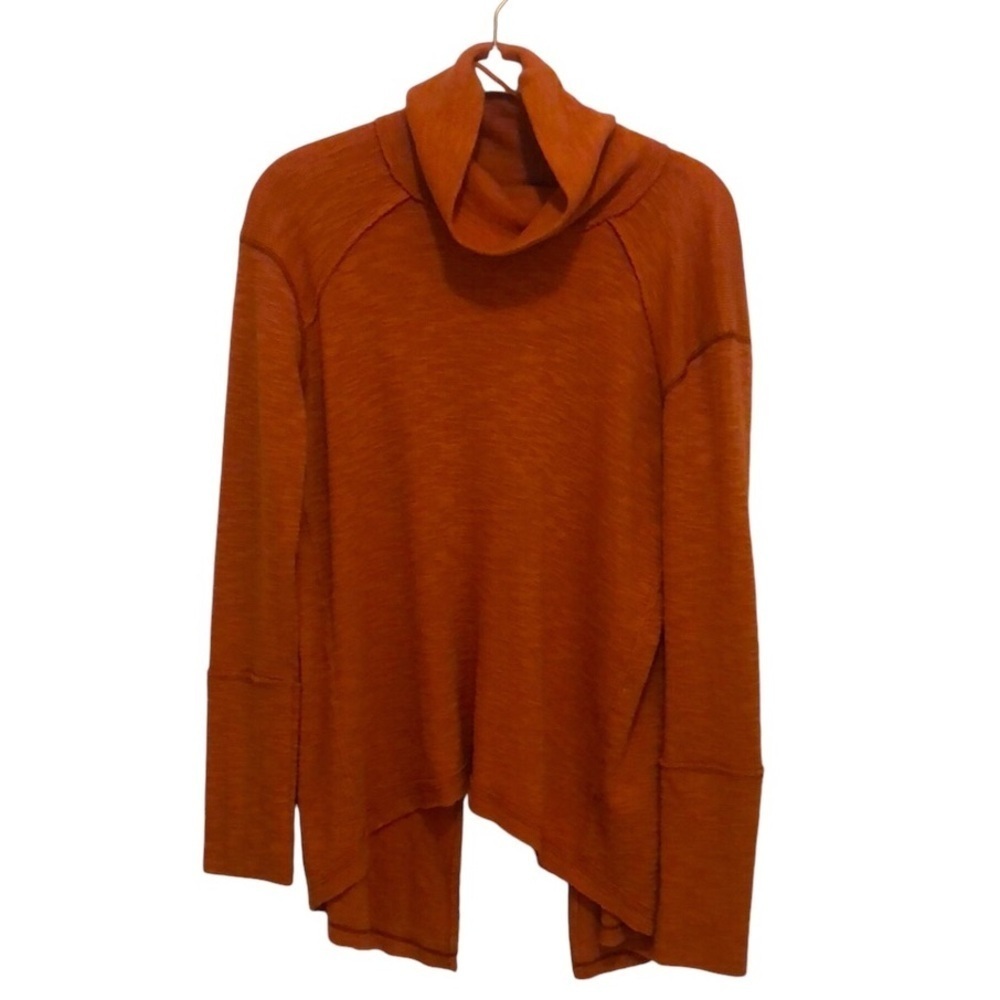 Free People Cowlneck Orange Sweater Size SMALL